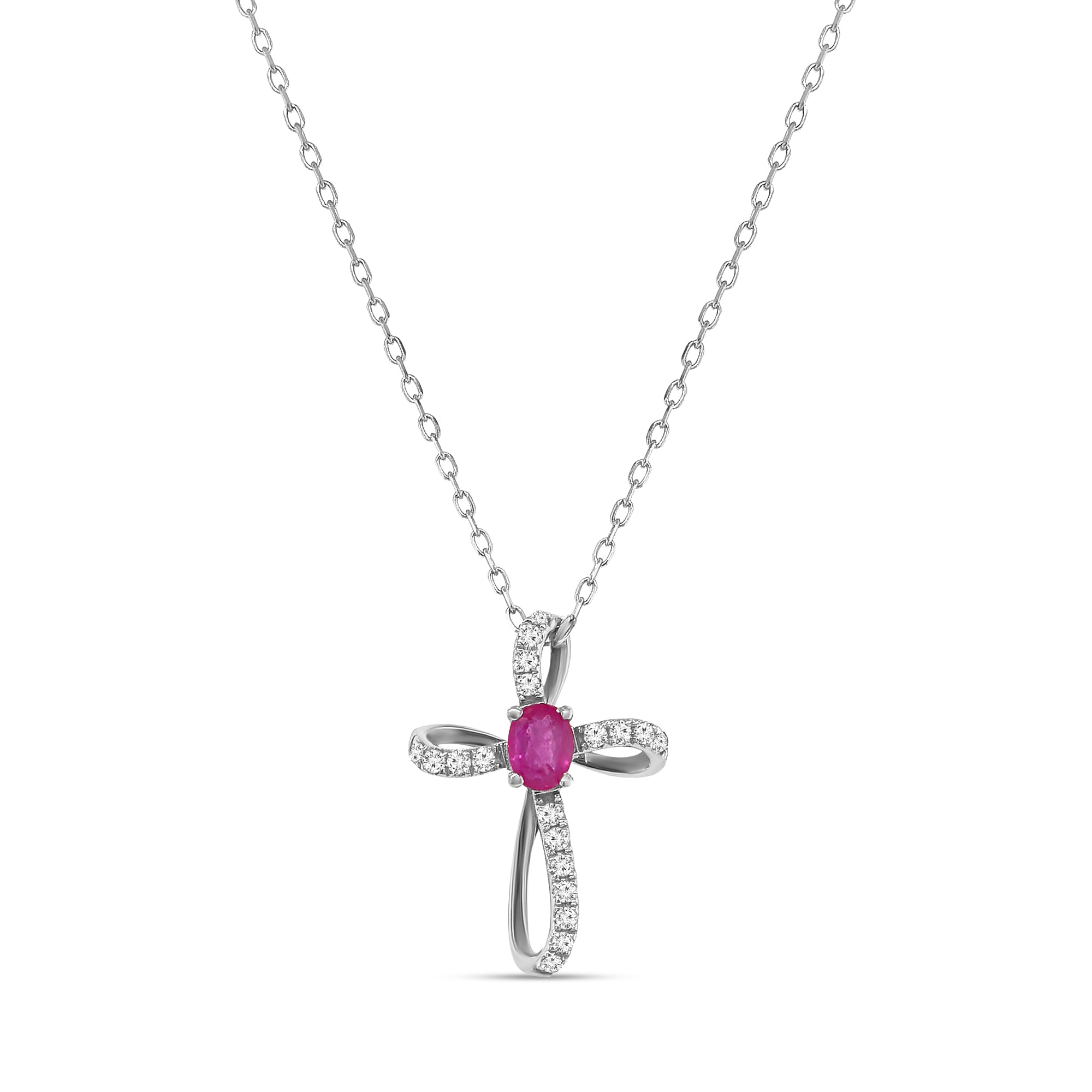 Oval Cut Ruby & Diamond Pendant