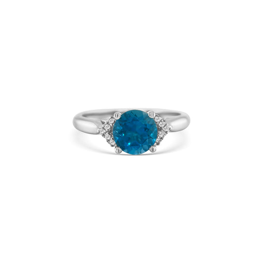 Round Cut Topaz & Diamond Ring