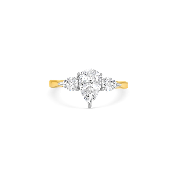 Pear Shape Trilogy Diamond Ring