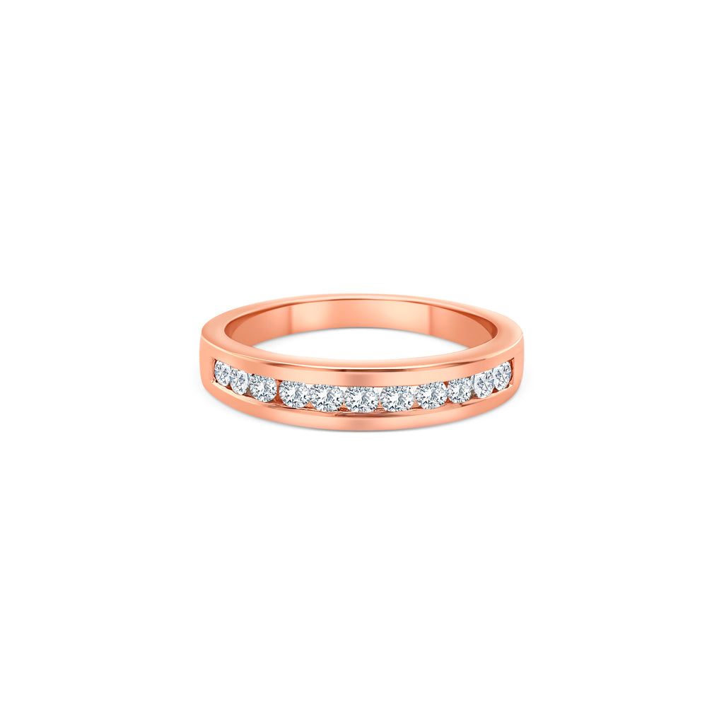  Round Brilliant Channel Set Band, diamond ring, wedding band, anniversary band, channel set diamonds, white gold band, jewelry, fashion accessory.