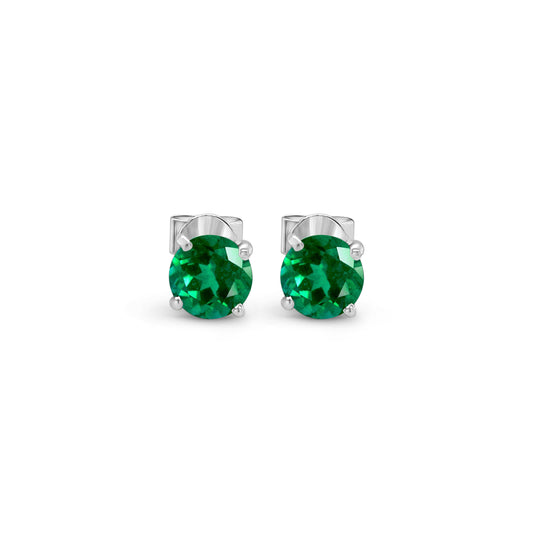 Round Emerald Stud Earrings, Green Gemstone Ear Studs, Sterling Silver Emerald Earrings, Classic Emerald Studs, Genuine Emerald Jewelry, May Birthstone Earrings, Elegant Round Emeralds, Sparkling Gemstone Studs, Minimalist Emerald Stud Earrings, Petite Emerald Ear Studs