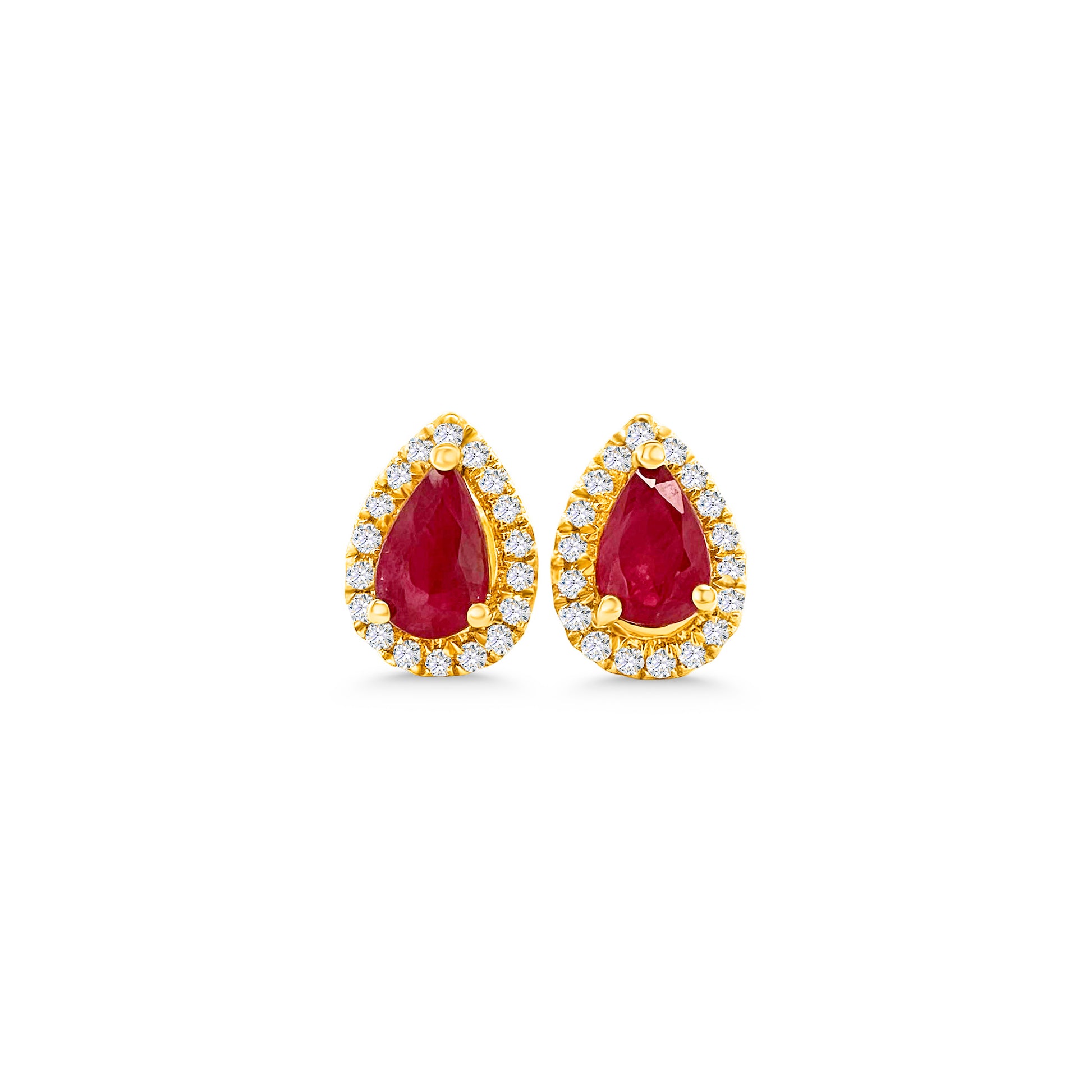 "Ruby diamond earrings, Halo stud earrings, Ruby and diamond jewelry, Red gemstone earrings, Sparkling gemstone studs, Elegant jewelry accessories, Precious stone earrings, Glamorous stud earrings, Fine jewelry accents, Luxurious gemstone studs"