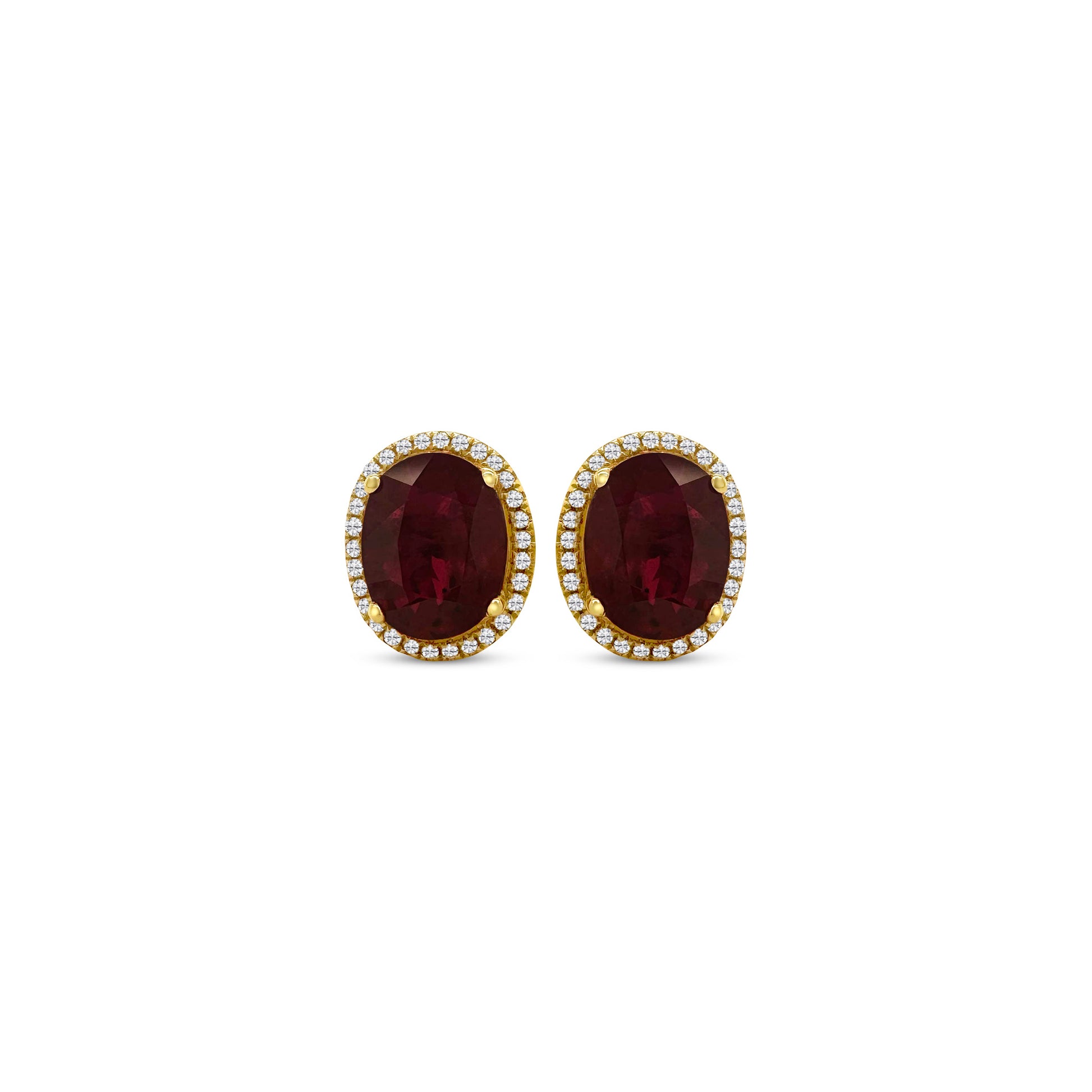 "Oval Ruby & Diamond Halo Stud Earrings": "Oval Ruby Earrings," "Diamond Halo Studs," "Ruby and Diamond Jewelry," "Gemstone Stud Earrings," "Fine Jewelry Accessories," "Luxury Earring Collection," "Red Gemstone Studs," "Sparkling Diamond Accents," "Elegant Gemstone Jewelry," "Statement Earrings."