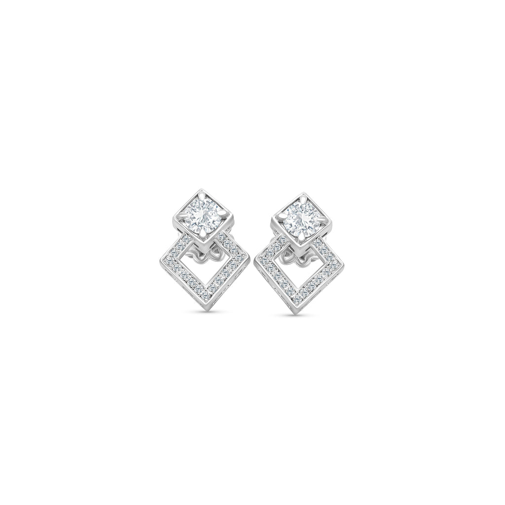 Round Brilliant Diamond Dangle Earrings