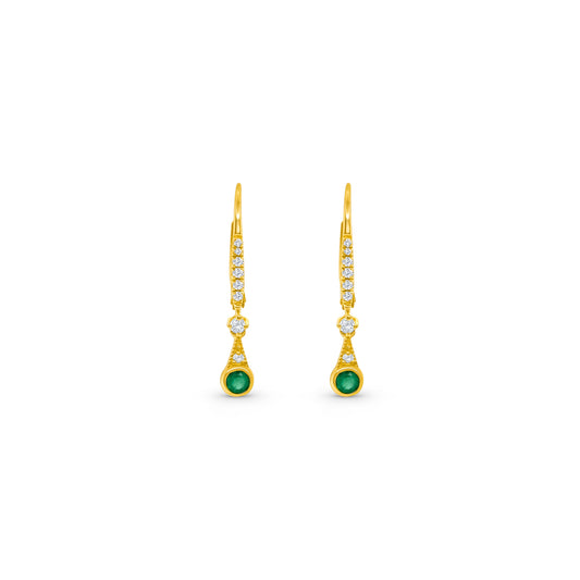Round emerald earrings, emerald diamond dangle earrings, elegant emerald jewelry, emerald and diamond drop earrings, classy emerald dangles, sparkling emerald dangle earrings, emerald and diamond statement earrings, luxurious emerald and diamond drops.