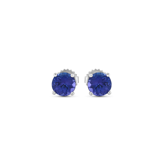 Round Tanzanite Stud Earrings – Elegant & Timeless Jewelry
