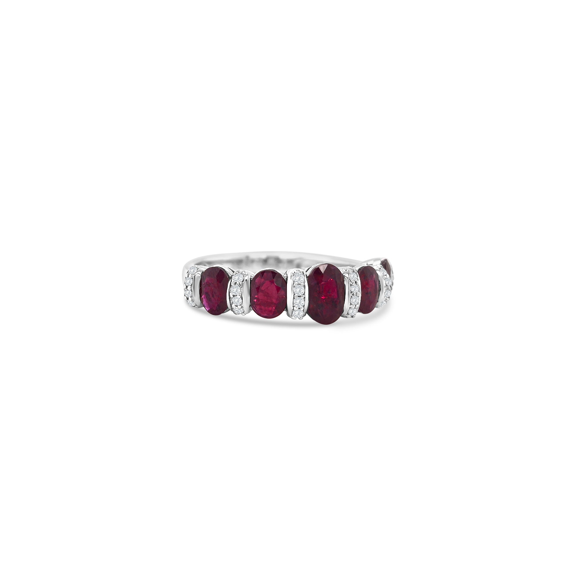 Ruby & Diamond Half Eternity Ring, Ruby ring, Diamond ring, Half eternity ring, Ruby and diamond jewelry, Ruby and diamond band, Gemstone eternity ring, Ruby half eternity ring, Diamond half eternity ring, Ruby and diamond wedding band, Luxury ruby and diamond ring, Fine ruby jewelry, Precious gemstone ring, Ruby and diamond gift, Ruby eternity ring.