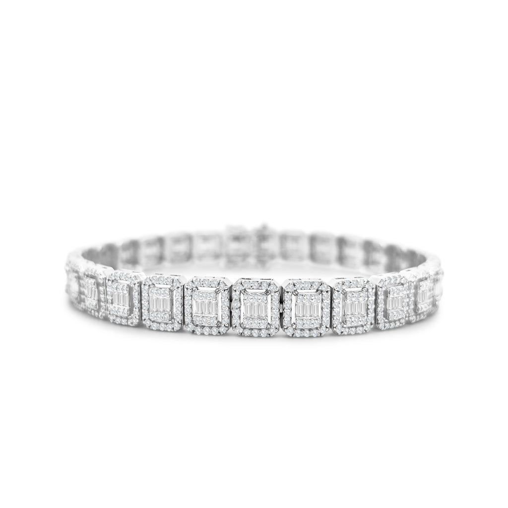 Baguette & Round Brilliant Cut Diamond Bracelet – Timeless Elegance