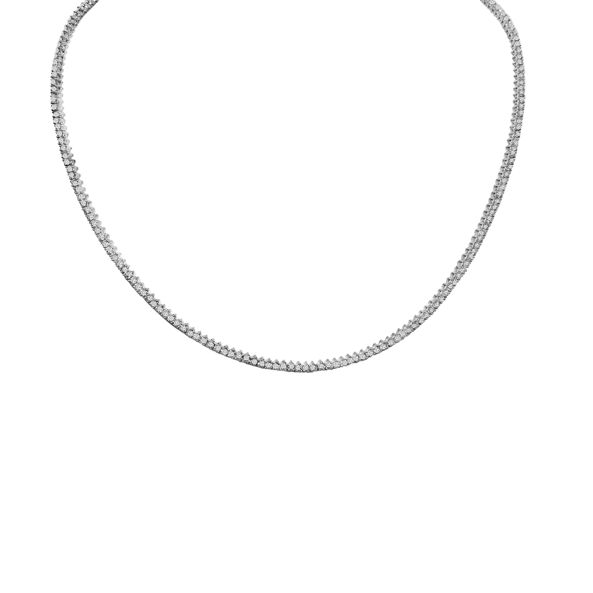 Round Brilliant Diamond Tennis Necklace