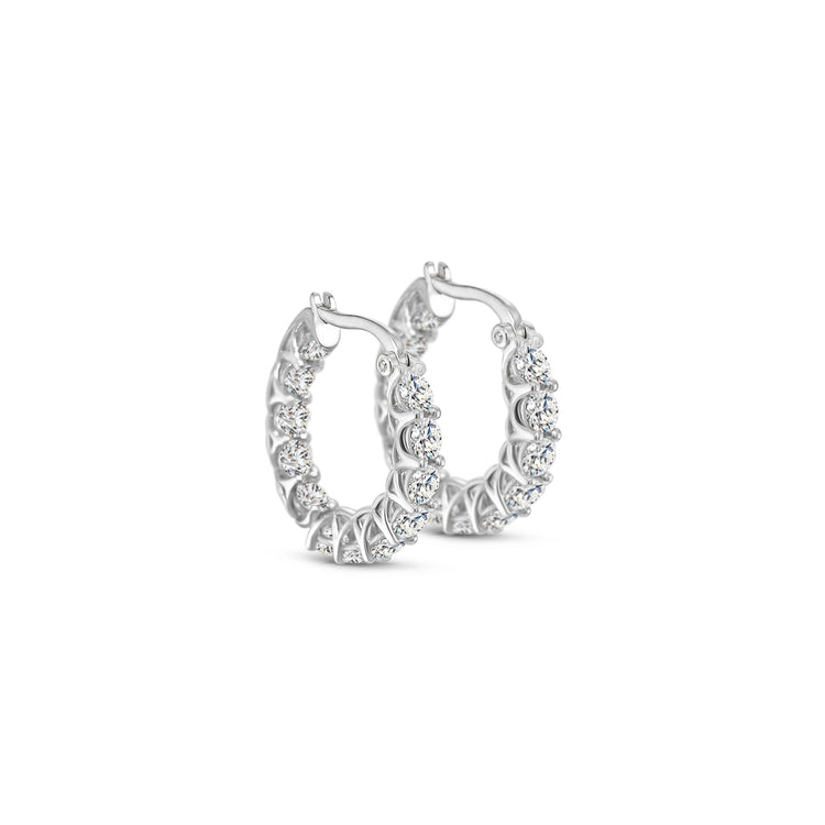 Round Brilliant Diamond Hoop Earrings