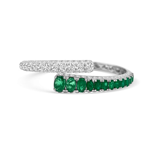 Oval Cut Emeralds & Diamond Bangle