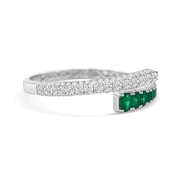 Oval Cut Emeralds & Diamond Bangle