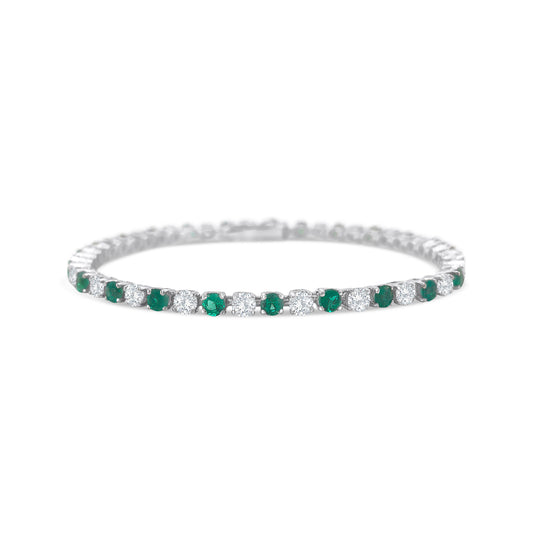 Round Emerald & Diamond Bracelet