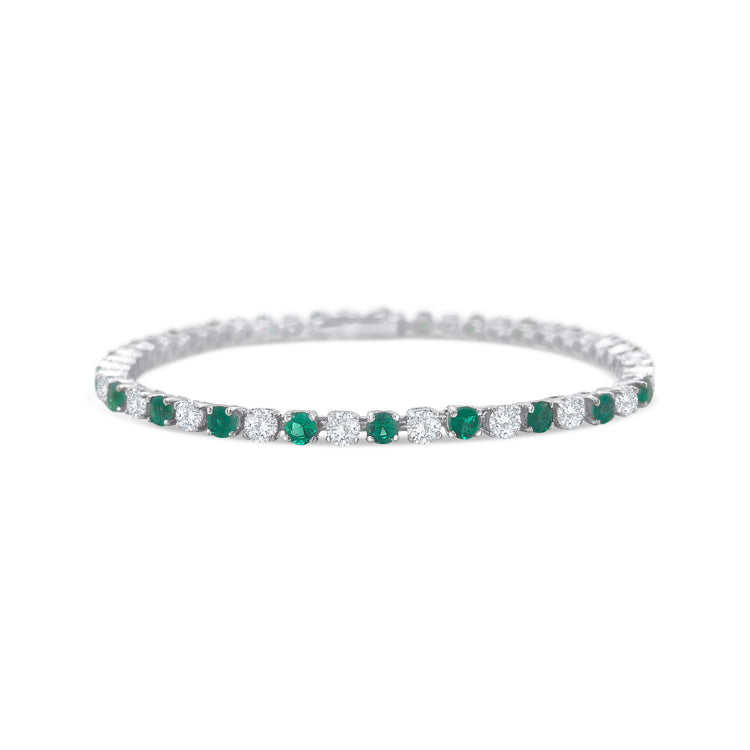 Round Emerald & Diamond Bracelet
