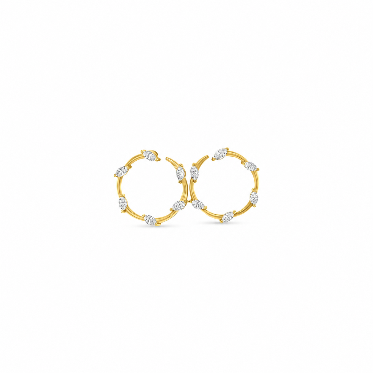 Marquise Cut Diamond Hoop Earrings