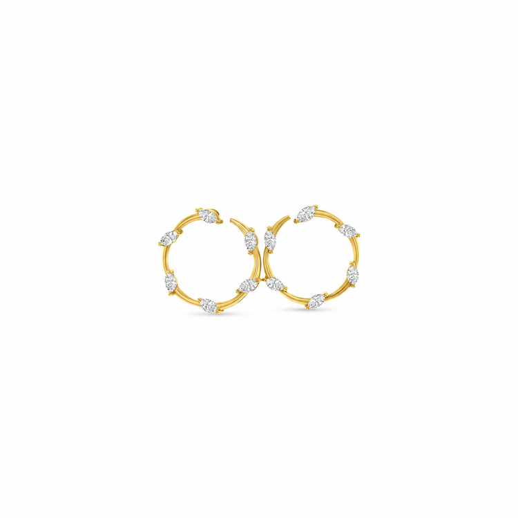 Marquise Cut Diamond Hoop Earrings
