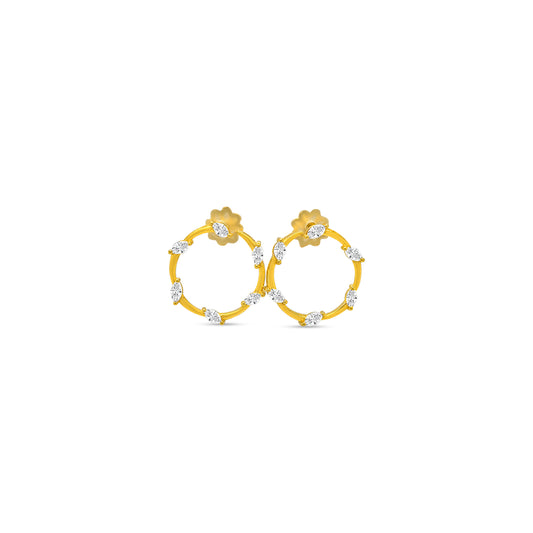 Marquise Cut Diamond Hoop Earrings