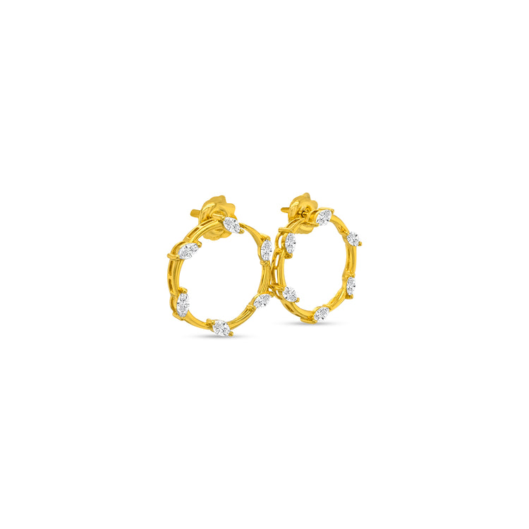 Marquise Cut Diamond Hoop Earrings