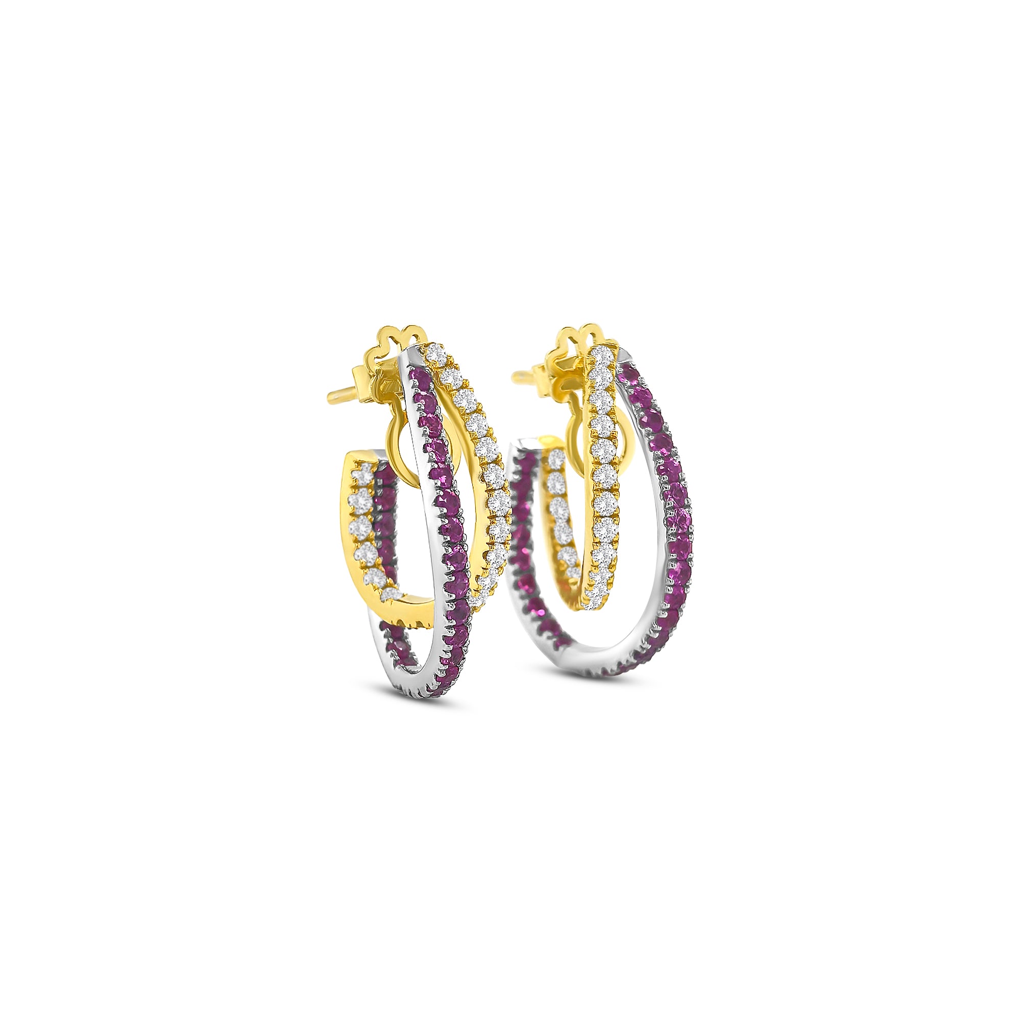Round Cut Sapphire & Diamond Earrings