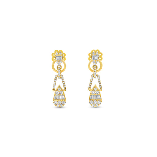 Baguette Cut Diamond Earrings