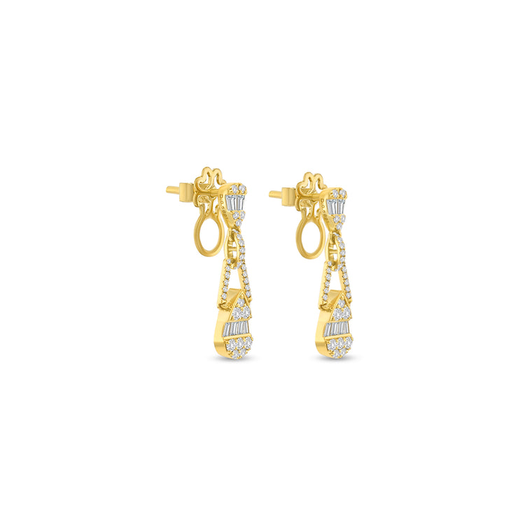 Baguette Cut Diamond Earrings