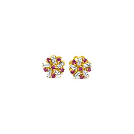 Ruby & Diamond Stud Earrings, Ruby Earrings, Diamond Earrings, Fine Jewelry, Luxury Earrings, Fashion Earrings, Ruby Jewelry, Sparkling Stud Earrings, Statement Earrings, Elegant Jewelry, Special Occasion Earrings, Ruby and Diamond Studs, Timeless Jewelry, Handcrafted Earrings, Gemstone Stud Earrings