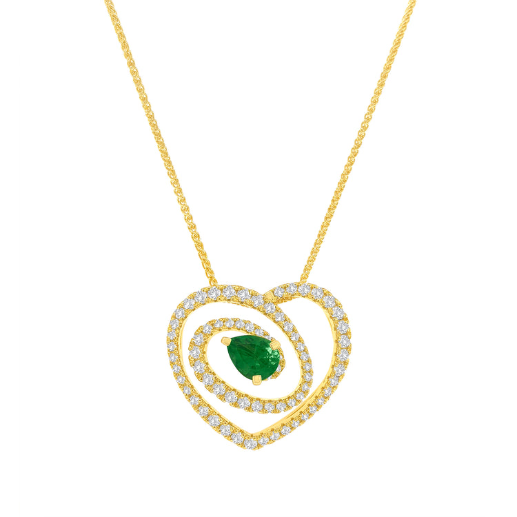 Heart Shape Tsavorite & Diamond Pendant