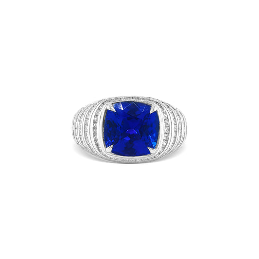 "Square Cushion Cut Tanzanite & Princess Cut Diamond Ring," "Luxury Cushion Cut Tanzanite and Princess Diamond Ring," "Elegant Square Cushion Tanzanite & Diamond Engagement Ring," "Square Cushion Tanzanite with Princess Cut Diamond Ring," "Exquisite Cushion Cut Tanzanite and Princess Diamond Ring," "Fine Jewelry Square Cushion Tanzanite & Princess Diamond Ring," "Unique Square Cushion Tanzanite Princess Cut Diamond Ring," "Beautiful Cushion Cut Tanzanite with Princess Diamonds," "Timeless Square Cushion Tan
