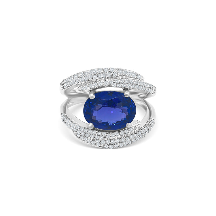 Oval Cut Tanzanite & Diamond Ring