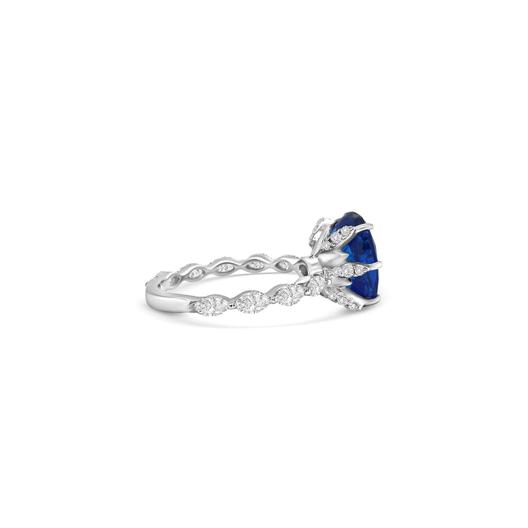 Oval Solitaire Tanzanite and Diamond Ring