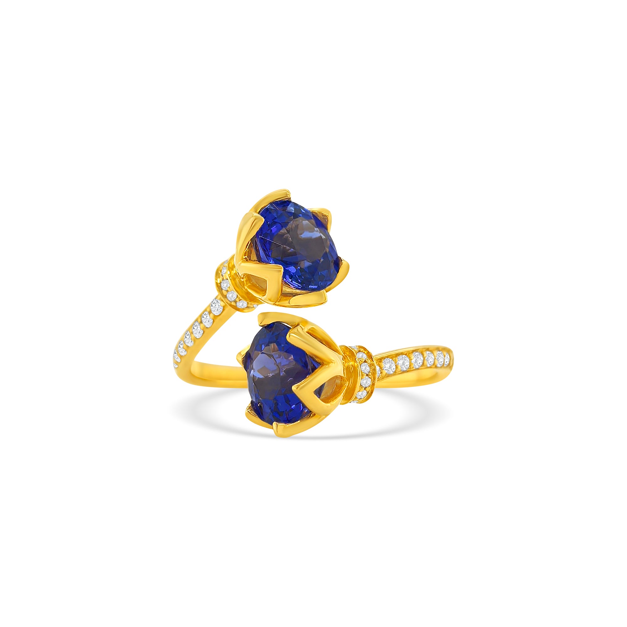 Round Brilliant Tanzanite & Diamond Ring