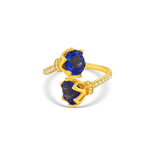 Round Brilliant Tanzanite & Diamond Ring