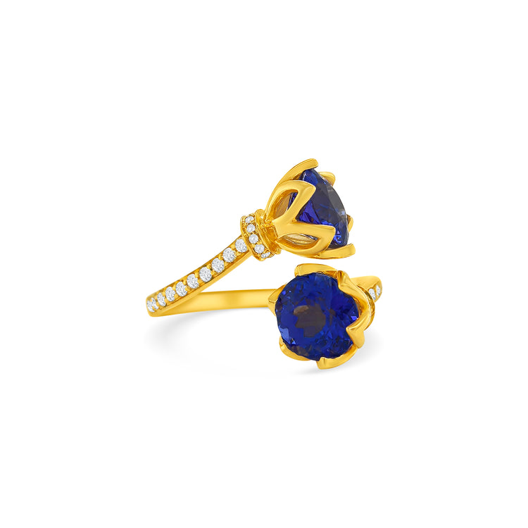 Round Brilliant Tanzanite & Diamond Ring