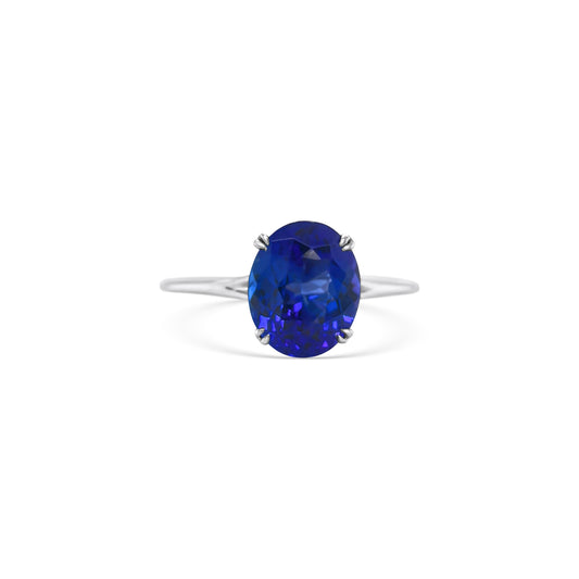 Oval Cut Tanzanite Solitaire Ring