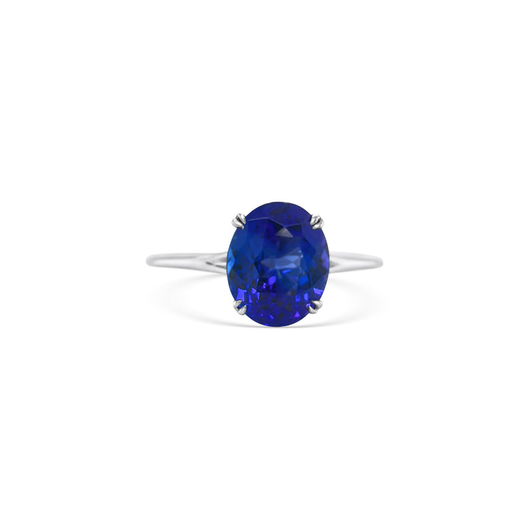 Oval Cut Tanzanite Solitaire Ring