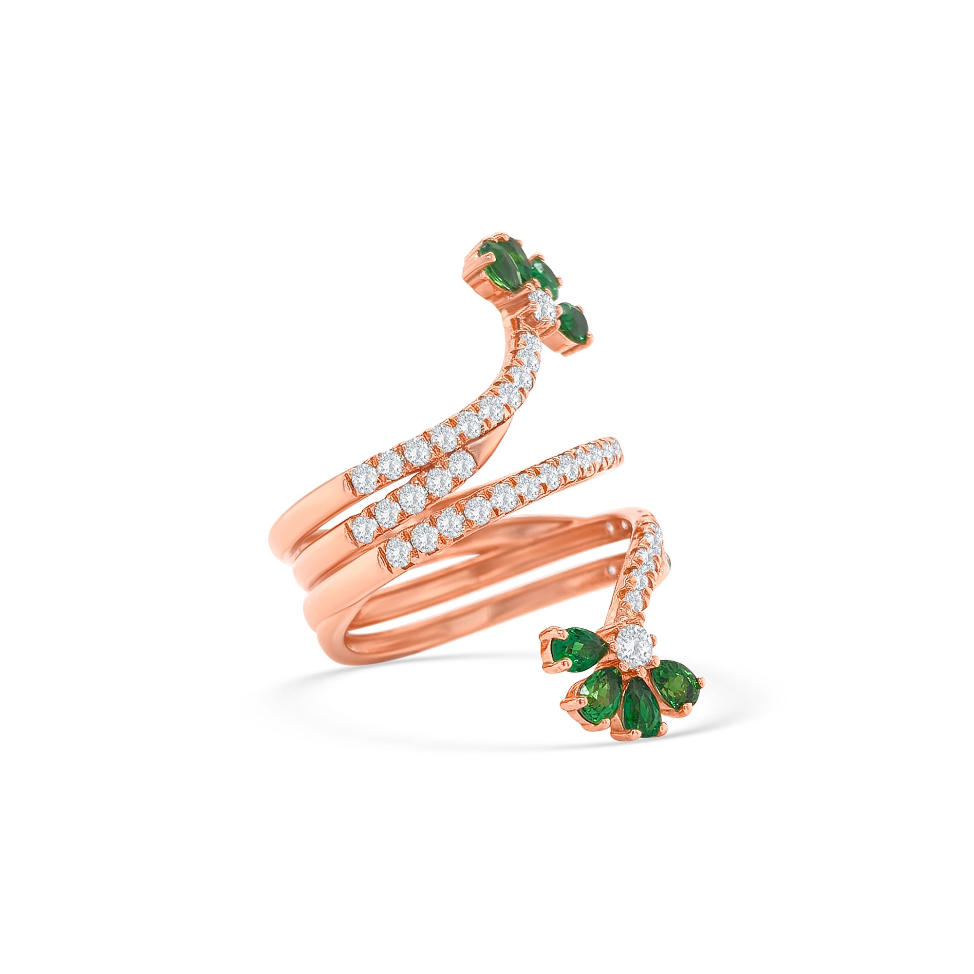 Pear Shape Tsavorite & Diamond Ring