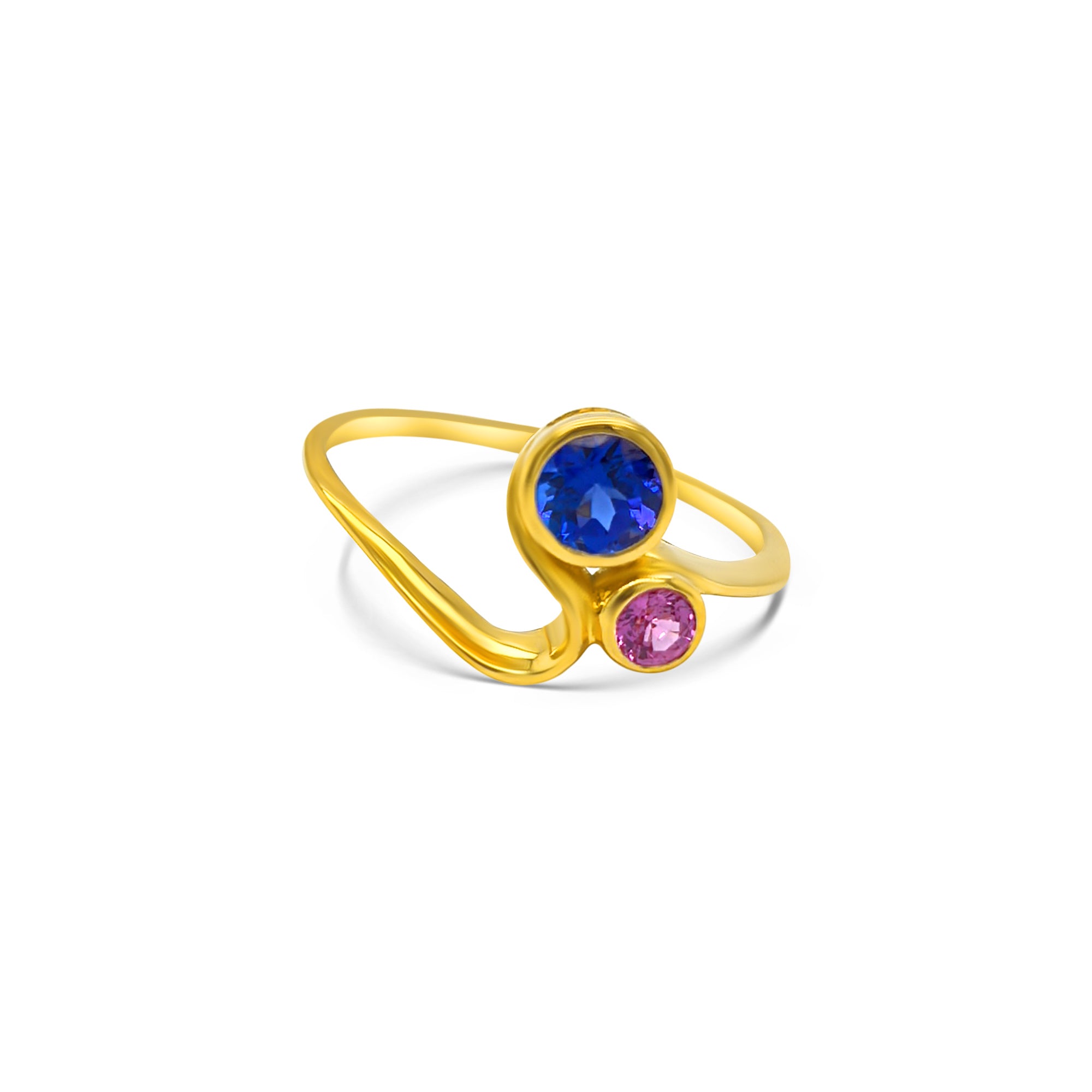 Round Tanzanite & Sapphire Dress Ring