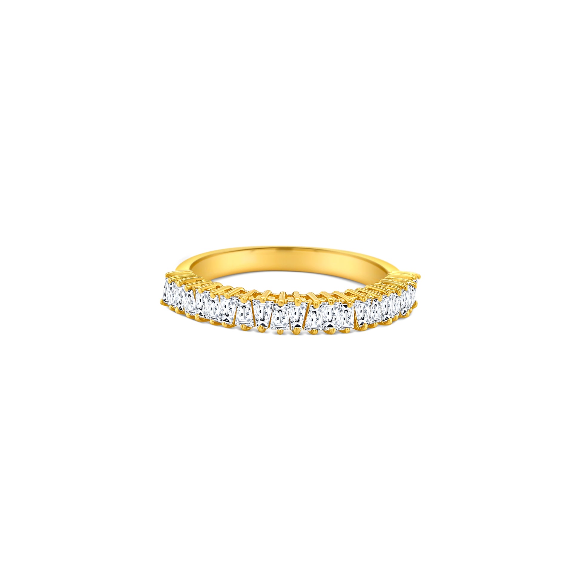 tapered baguette diamond band, half eternity wedding ring, diamond stacking ring, baguette eternity band, minimalist diamond ring, modern engagement band, sleek diamond ring