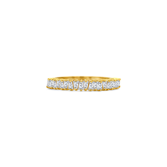 tapered baguette diamond band, half eternity wedding ring, diamond stacking ring, baguette eternity band, minimalist diamond ring, modern engagement band, sleek diamond ring