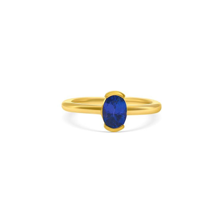 Oval Cut Tanzanite Solitaire Ring