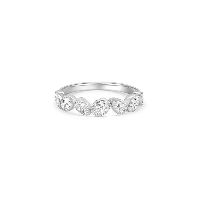 Oval & Pear Shape Half Eternity Diamond Ring