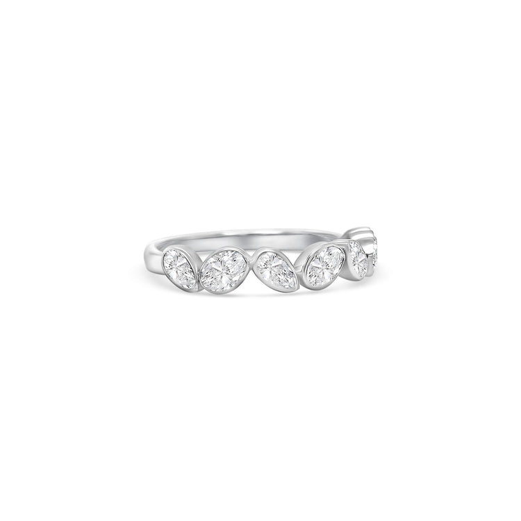 Oval & Pear Shape Half Eternity Diamond Ring