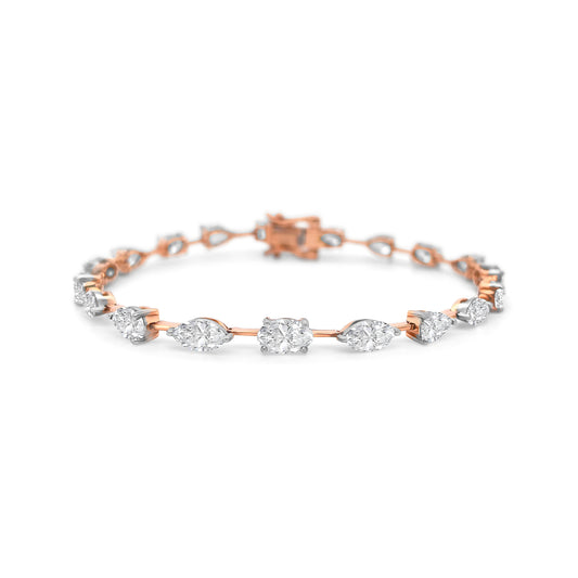 Two Tone Multi-shape Cut Diamond Bracelet