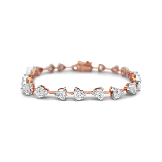 Heart Shaped Diamond Bracelet