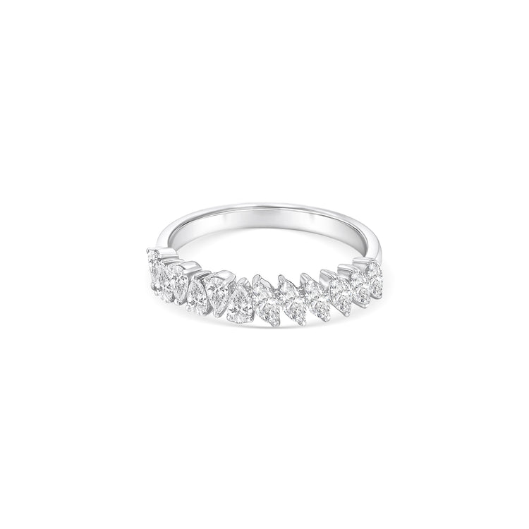 Pear & Marquise Cut Half Eternity Diamond Ring