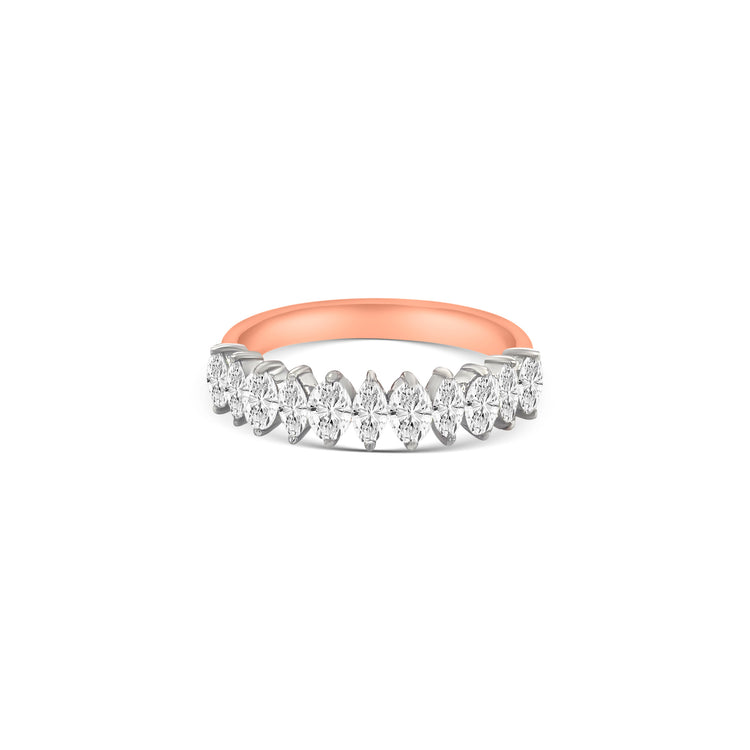 Oval & Marquise Half Eternity Diamond Ring
