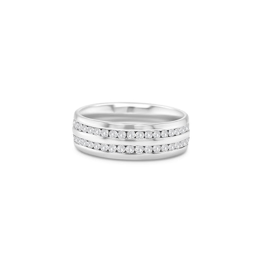 Round Brilliant Double Row Diamond Ring