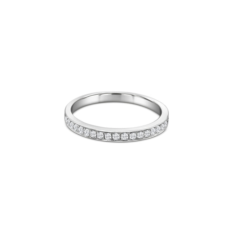Round Brilliant Chanel Set Half Eternity Diamond Ring