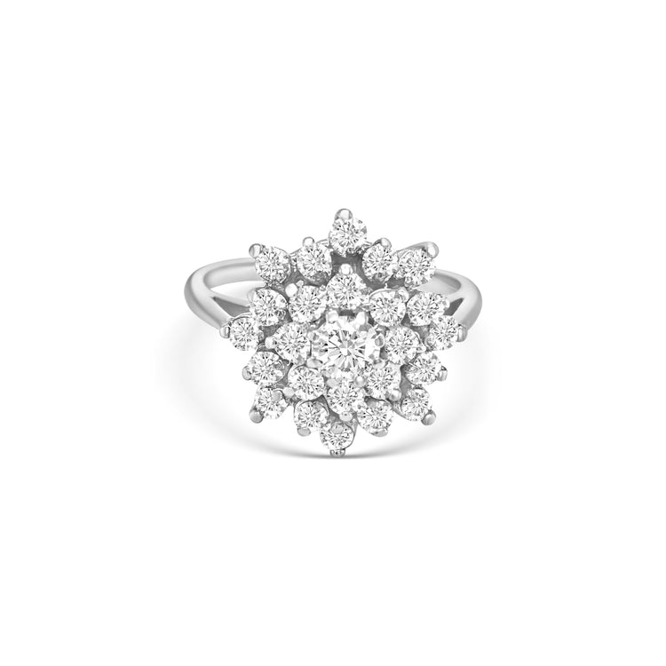 Round Brilliant Cluster Diamond Ring
