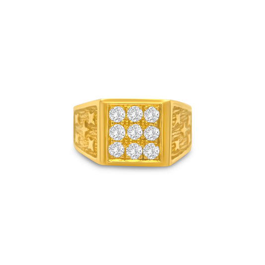 Round Brilliant Signet Diamond Ring
